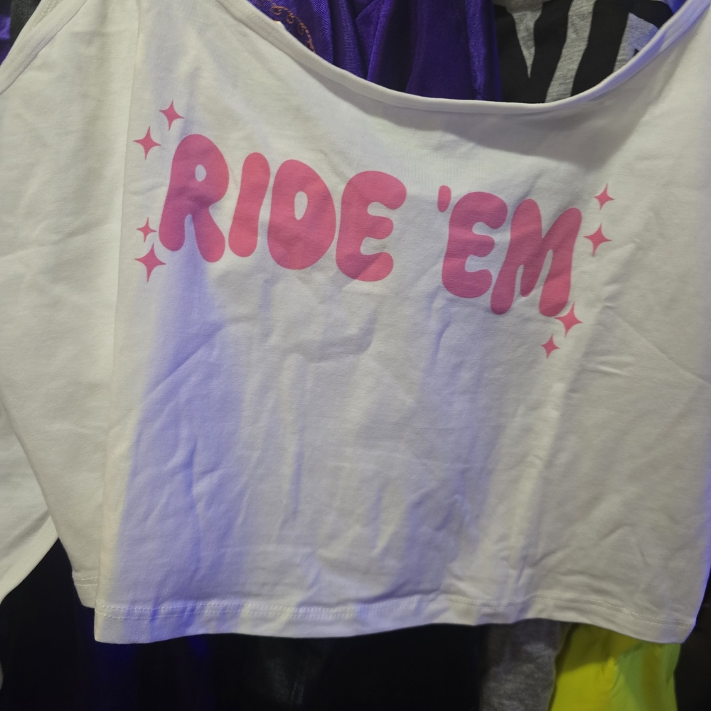 Woman’s White and Pink Graphic Tee - Picture 1 of 5